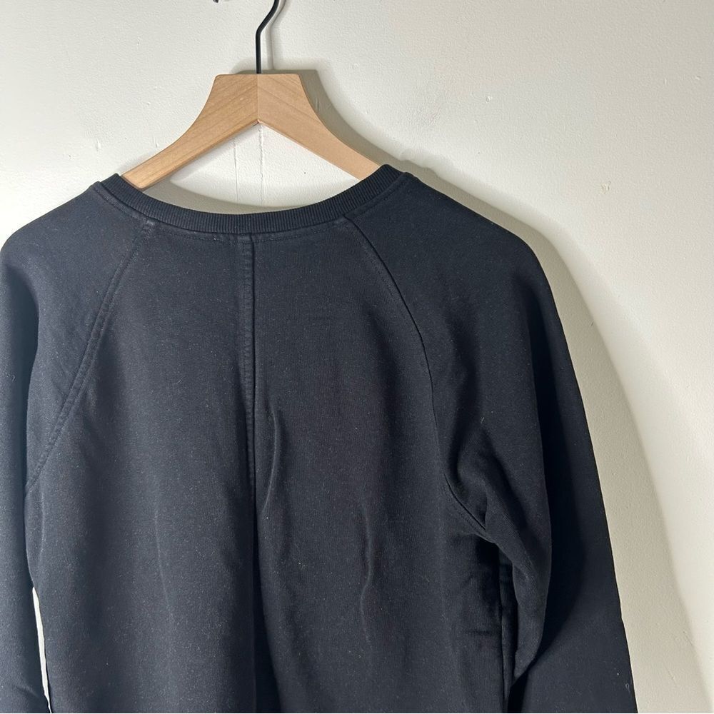 Lilla P Black Long Sleeve Henley Sweatshirt Dress Medium Cotton Button Front - Picture 6 of 10